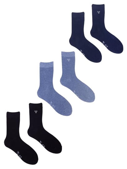 Skarpety bawełniane męskie z logo na kostce 3PAK 43-46 YoClub