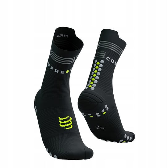 Skarpety Compressport Run High Flash - wysokie odblaskowe Black/Fluo 45-48 Compressport