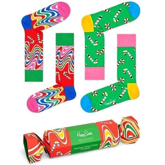 Skarpety Happy Socks 2-pak Psychedelic Candy Cane XCCA02-0100 - 41-46 Happy Socks