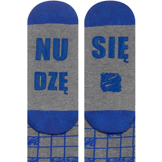 Skarpety męskie z napisami SOXO "Nudzę się..." śmieszne bawełniane idealne na prezent dla chłopaka - 40–45 SOXO
