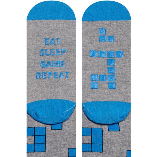 Skarpety męskie z napisami SOXO "Sleep game..." bawełniane śmieszne na prezent skarpetki - 40–45 SOXO