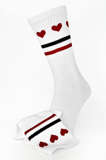 Skarpety Sportowe Białe Heart Line 35/38 Socks Lab