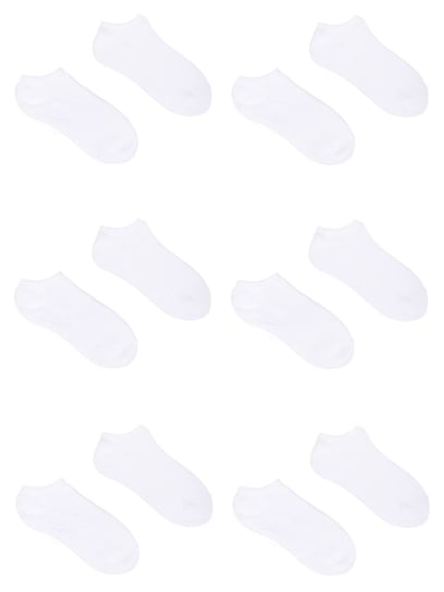 Skarpety stopki frotte białe z silikonem na pięcie 6PAK 31-34 YOCLUB YoClub