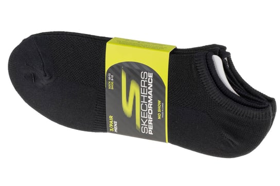 Skechers 3pk No Show Stretch Socks S101715-BLK, Mężczyzna, skarpetki, Czarny SKECHERS