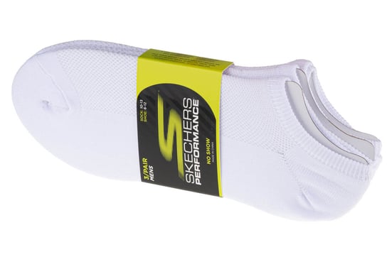 Skechers 3pk No Show Stretch Socks S101715-WHT, Mężczyzna, skarpetki, Biały SKECHERS