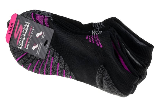 Skechers 3pk Womens Lowcut Socks S113864-BLK, Kobieta, skarpetki, Czarny SKECHERS
