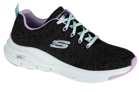 Skechers Arch Fit Comfy Wave 149414-BKLV, Damskie, buty sneakers, Szary SKECHERS