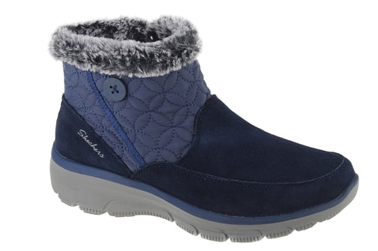 Skechers Easy Going - Cozy Puffer 167260-NVY, Damskie, buty zimowe, Granatowy SKECHERS