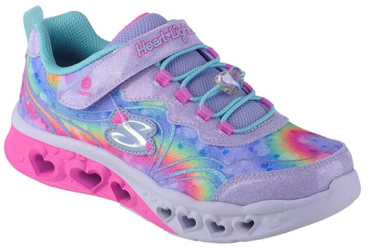Skechers Flutter Heart Lights - Groovy Swirl 303253L-LVAQ, dla dziewczynki, buty sneakers, Różowy SKECHERS