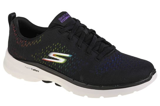 Skechers Go Walk 6 - Vibrant Energy 124520-BKMT, Damskie, buty sneakers, Czarne SKECHERS