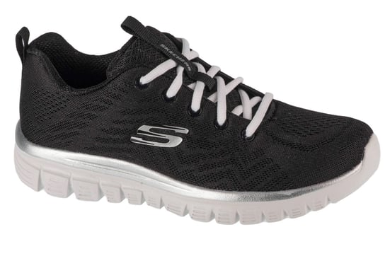 Skechers Graceful - Get Connected 12615-BKW, Damskie, buty sneakers, Czarne SKECHERS