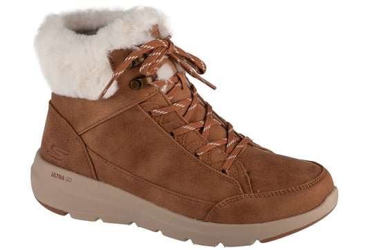 Skechers On-The-GO Glacial Ultra - Cozyly 144178-CSNT, Damskie, buty zimowe, Brązowy SKECHERS