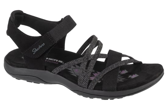 Skechers Reggae Slim - Meadow Grazer 163193-BLK, Damskie, sandały, Czarne SKECHERS