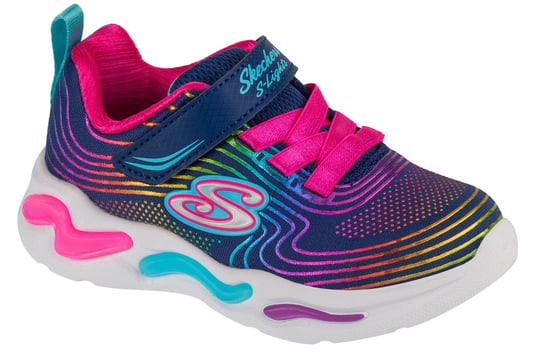 Skechers S Lights: Wavy Beams 302338N-NVMT, dla dziewczynki, buty sneakers, Granatowy SKECHERS