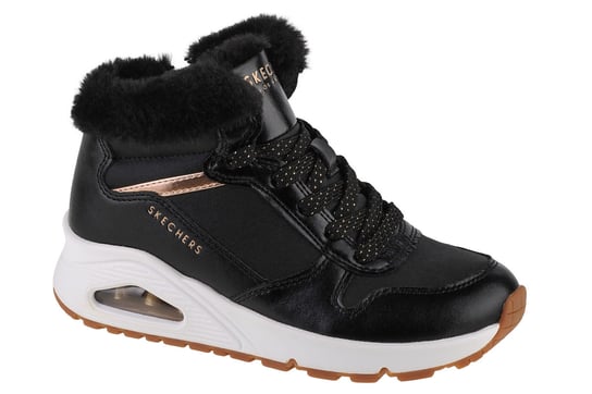 Skechers Uno - Cozy On Air 310518L-BKRG, dla dziewczynki, buty zimowe, Czarne SKECHERS