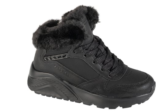 Skechers Uno Lite - Comfurt Collar 310396L-BBK, dla dziewczynki, buty zimowe, Czarne SKECHERS