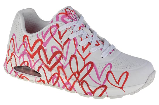 Skechers Uno-Spread The Love 155507-WRPK, Damskie, buty sneakers, Biały SKECHERS