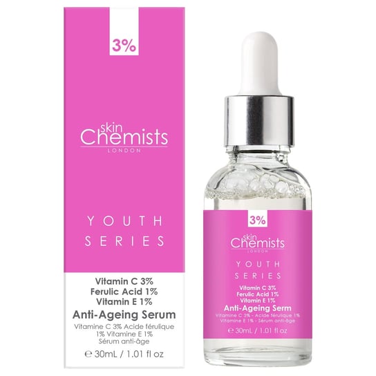 skinChemists, Przeciwstarzeniowe - Witamina C 3%, kwas ferulowy 1%, witamina E 1%, 30ml skinChemists