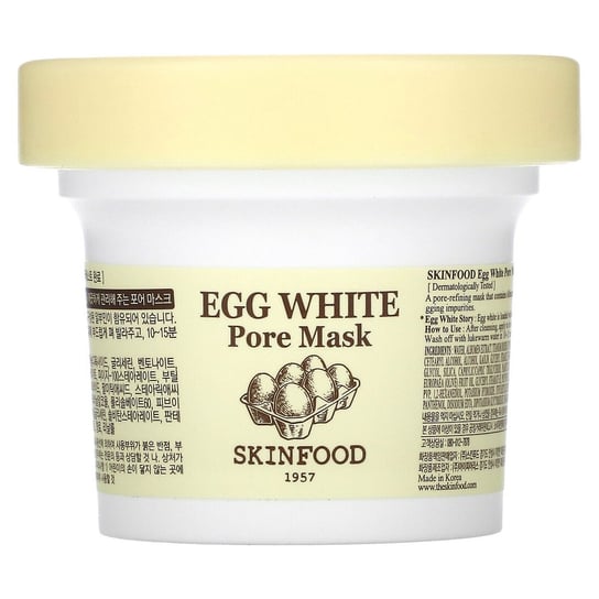 Skinfood, Egg White Pore Mask, Głęboko oczyszczająca maska do walki z rozszerzonymi porami, 125 g Skinfood