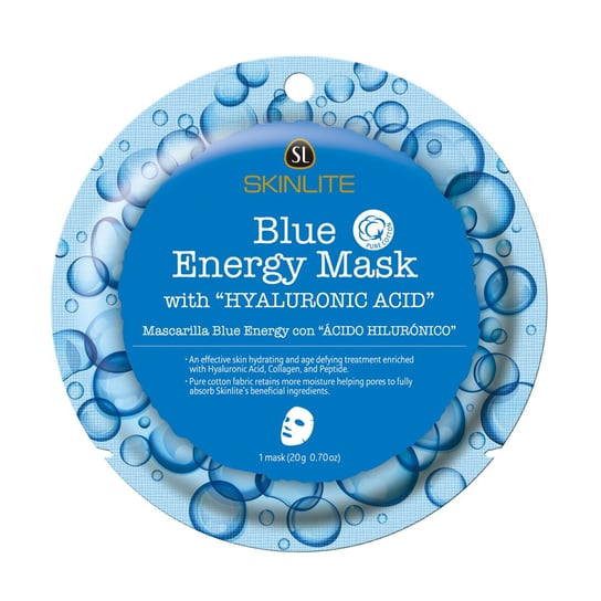 SKINLITE, Blue Energy Mask wygładzająco-liftingująca maska w płachcie z kwasem hialuronowym 20g Skinlite