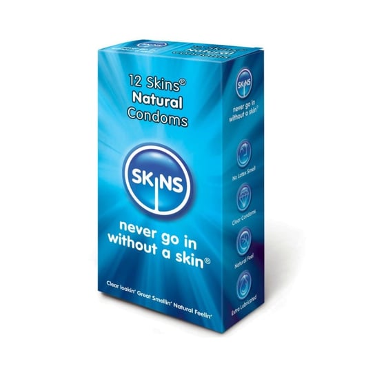 Skins, Skins Natural, Klasyczne prezerwatywy, 12 szt. Skins