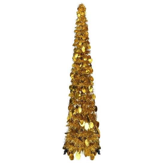 Składana, sztuczne choinka, złota, 129 cm, PET vidaXL