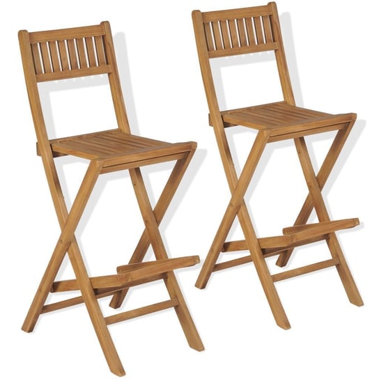 Składane krzesła barowe, 2 szt., lite drewno tekowe vidaXL