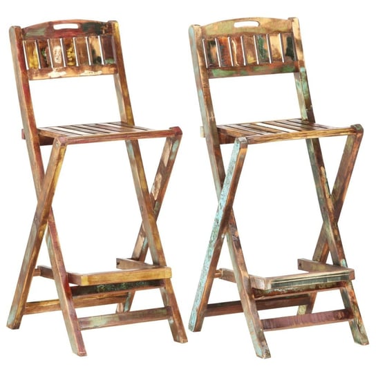 Składane krzesła barowe do ogrodu VIDAXL, brązowe, 2 szt., 47x47x110 cm vidaXL