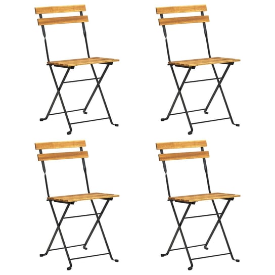 Składane krzesła bistro, 4 szt., lite drewno akacjowe vidaXL
