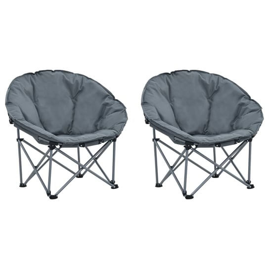 Składane krzesła księżycowe, 2 szt., szare vidaXL