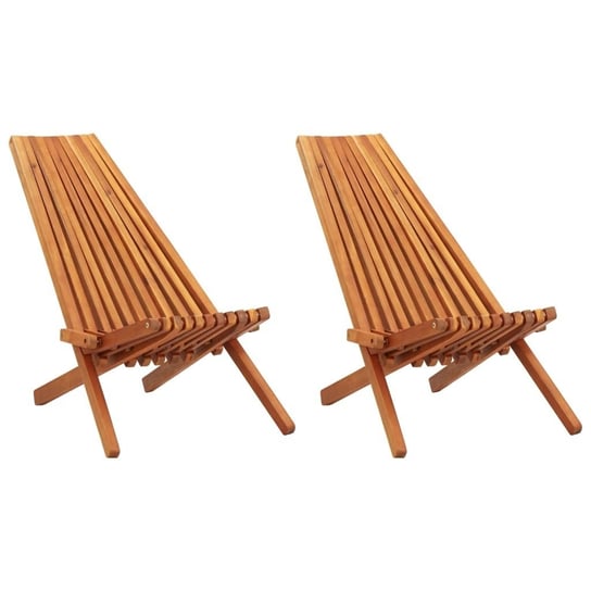 Składane krzesła ogrodowe, 2 szt., lite drewno akacjowe vidaXL