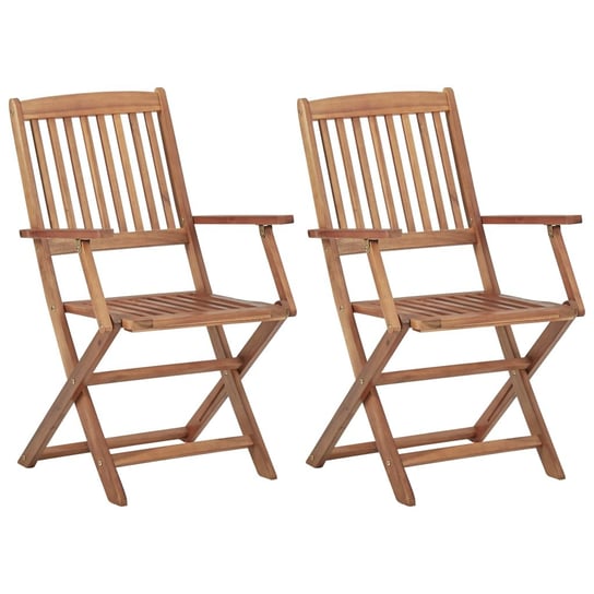 Składane krzesła ogrodowe, 2 szt., lite drewno akacjowe vidaXL