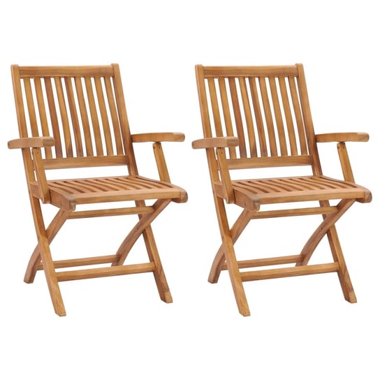 Składane krzesła ogrodowe, 2 szt., lite drewno tekowe vidaXL