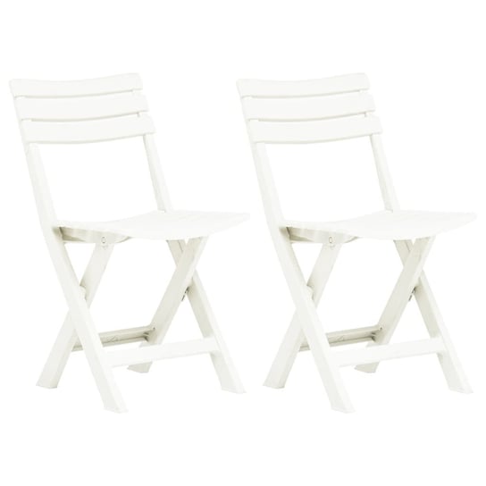 Składane krzesła ogrodowe, 2 szt., plastikowe, białe vidaXL