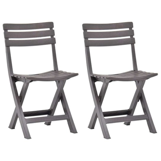 Składane krzesła ogrodowe, 2 szt., plastikowe, mokka vidaXL