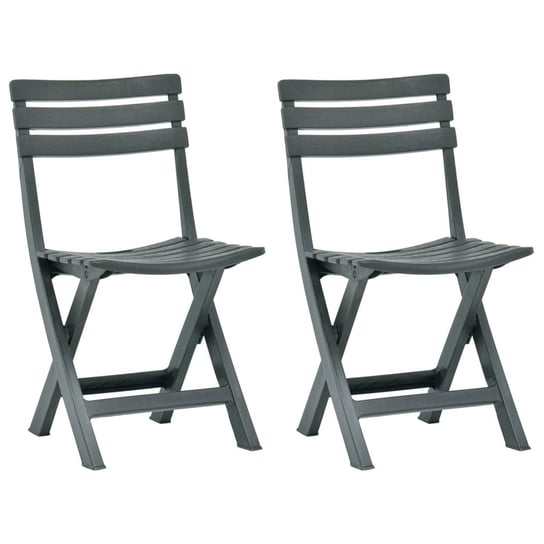Składane krzesła ogrodowe, 2 szt., plastikowe, zielone vidaXL