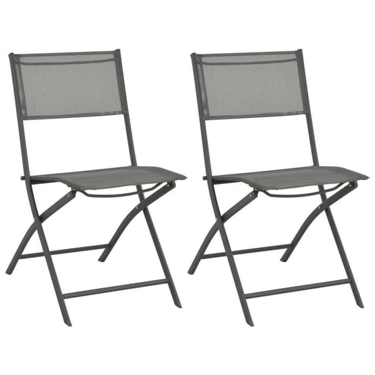 Składane krzesła ogrodowe, 2 szt., stal i textilene vidaXL