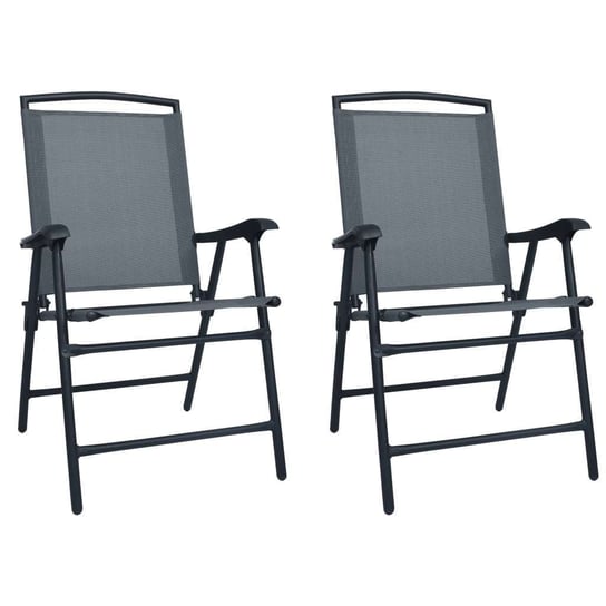 Składane krzesła ogrodowe, 2 szt., tworzywo textilene, szare vidaXL
