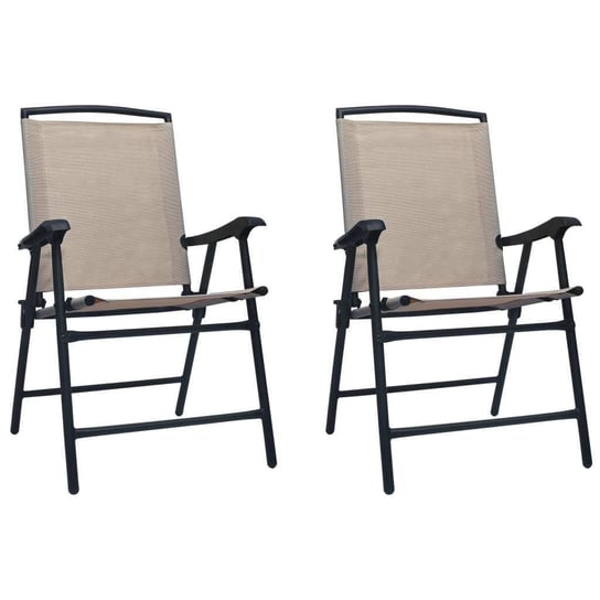 Składane krzesła ogrodowe, 2 szt., tworzywo textilene, taupe vidaXL