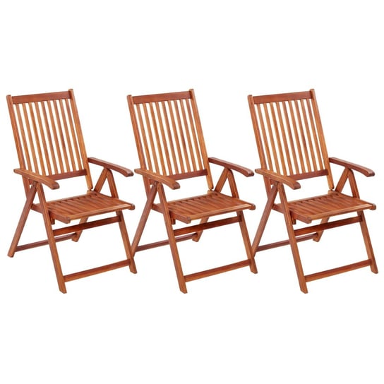 Składane krzesła ogrodowe, 3 szt., lite drewno akacjowe vidaXL