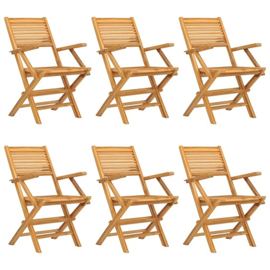 Składane Krzesła Ogrodowe, 6 Szt., 55X62X90 cm, Dr vidaXL