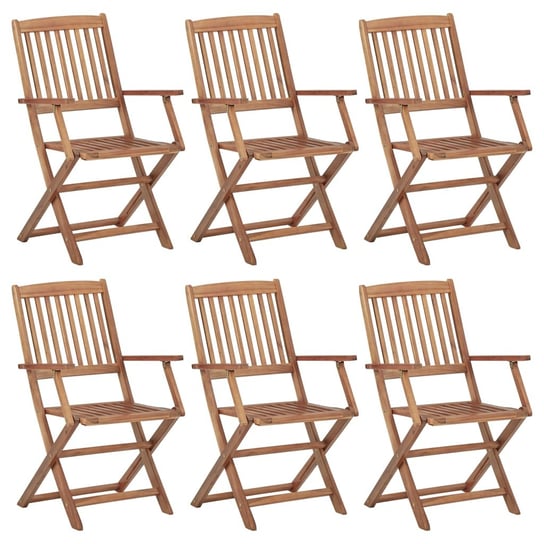 Składane krzesła ogrodowe, 6 szt., lite drewno akacjowe vidaXL
