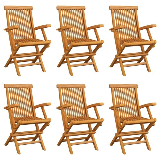 Składane krzesła ogrodowe, 6 szt., lite drewno tekowe vidaXL