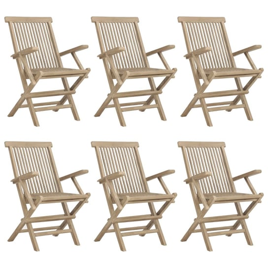 Składane krzesła ogrodowe, 6 szt., szare, 56x61x89 vidaXL