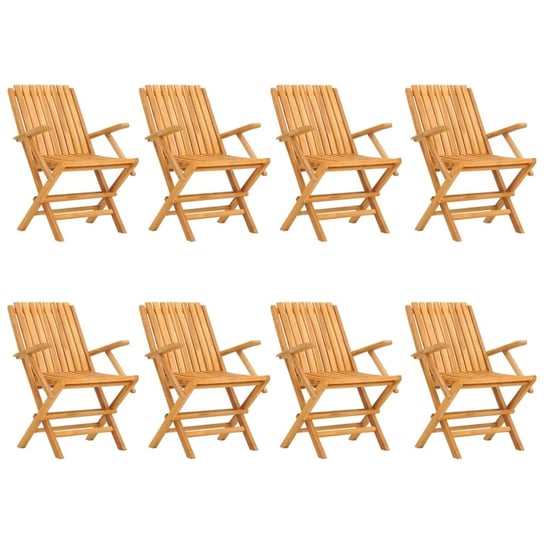 Składane krzesła ogrodowe, 8 szt., 61x67x90 cm, dr vidaXL