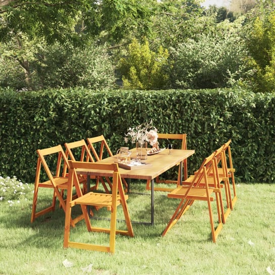 Składane krzesła ogrodowe, 8 szt., lite drewno akacjowe vidaXL