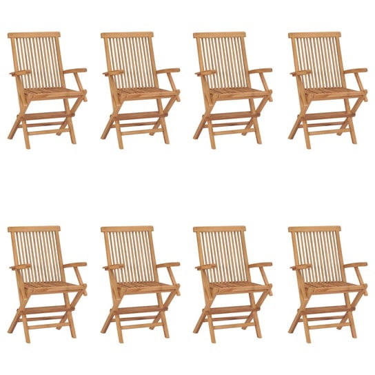 Składane Krzesła Ogrodowe, 8 Szt., Lite Drewno Tekowe vidaXL