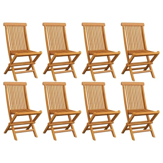 Składane krzesła ogrodowe, 8 szt., lite drewno tekowe vidaXL