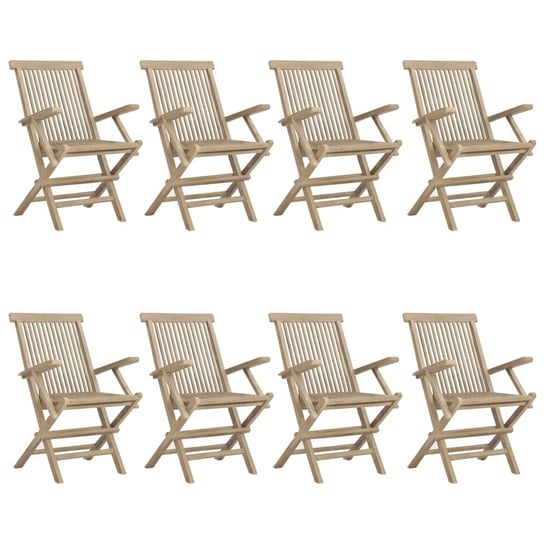 Składane Krzesła Ogrodowe, 8 Szt., Szare, 56X61X89 vidaXL