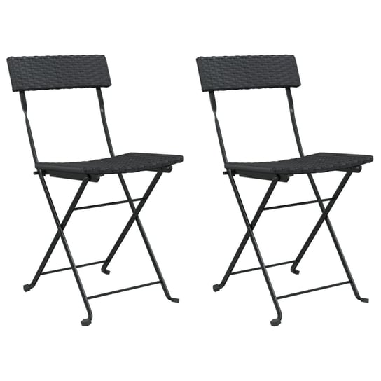 Składane krzesła ogrodowe rattanowe, czarne, 40x45 Inna marka